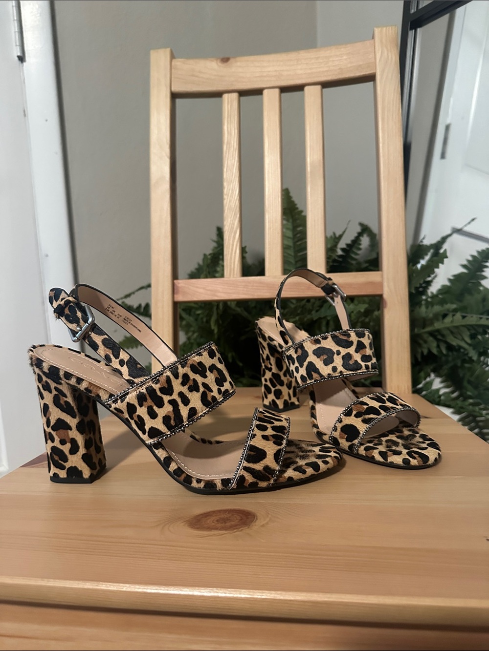 Coach Leopard Print Block Heel Sandals - Picture 2 of 7